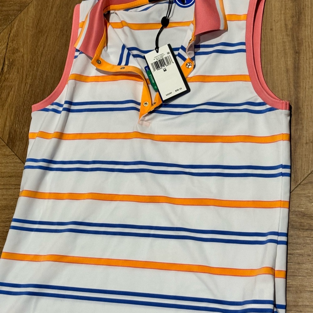 Ralph Lauren Women's Striped Tank Top - Orange, Blue, Pink